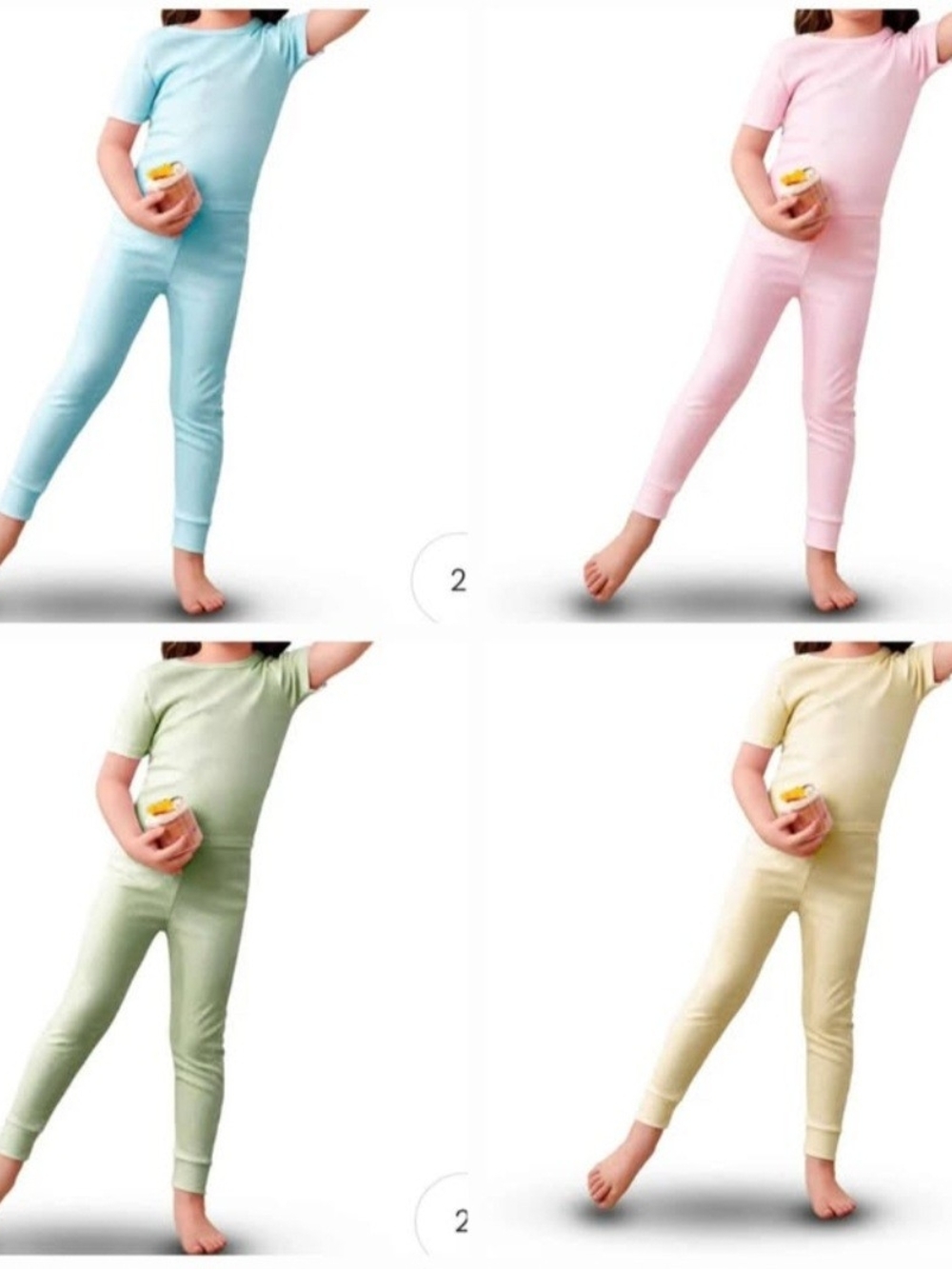 1 pink set size 8 Kids Girls Pajama Set Long Sleeve Pants